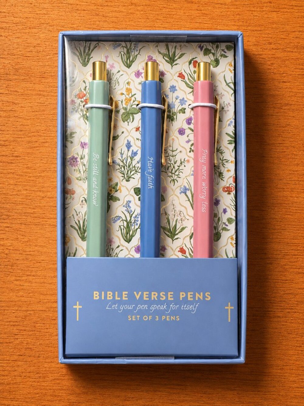 Eccolo Bible Verse Pens Set of 3 Sealed Floral Gold Tone Faith Gift NEW
